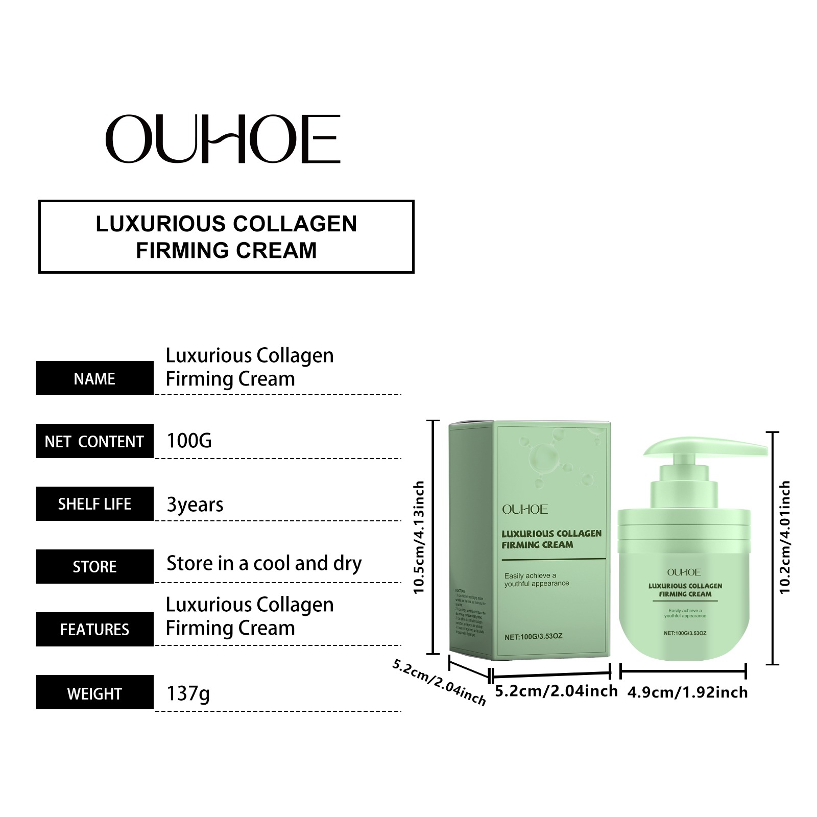100g Collagen Peptide Cream Tr - огляд і ціна Luxury Skincare Vegan